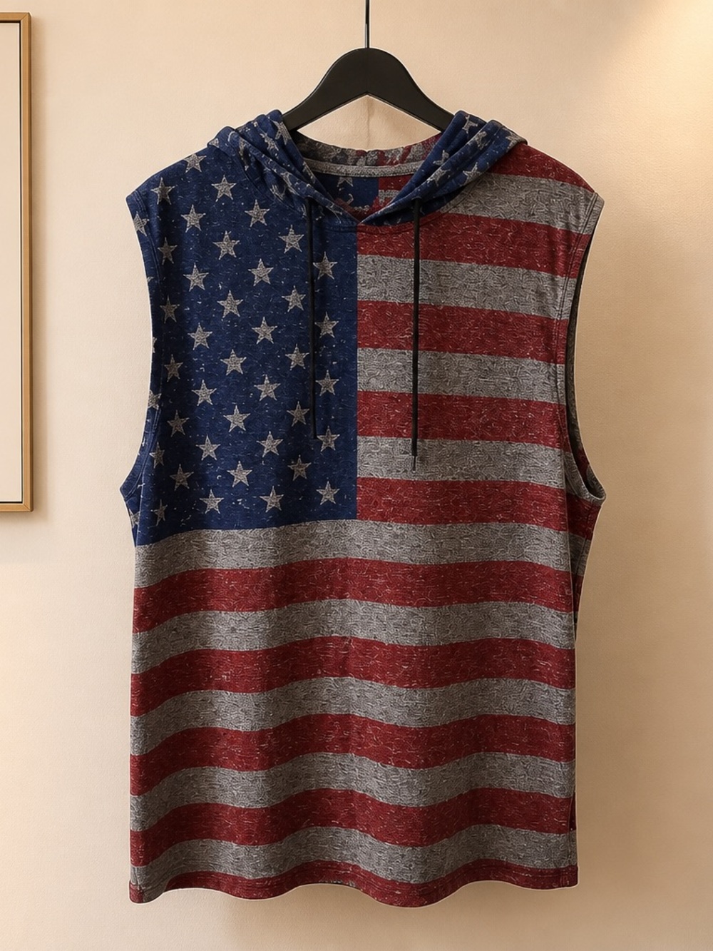 Sleeveless Crewneck Hoodie Sweater in Red, Blue, Gray